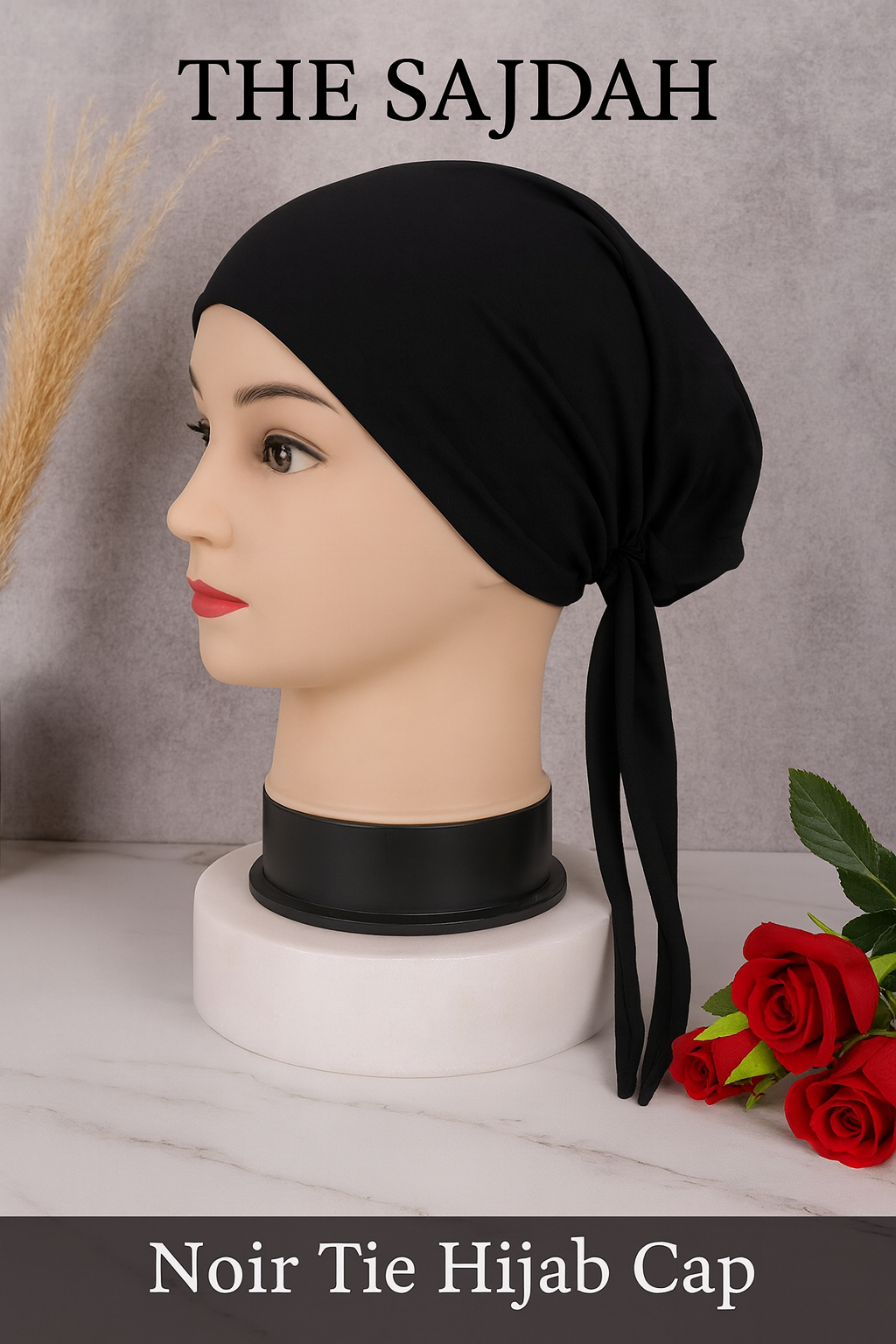 NOIR TIE -Hijab Cap – Secure & Stylish