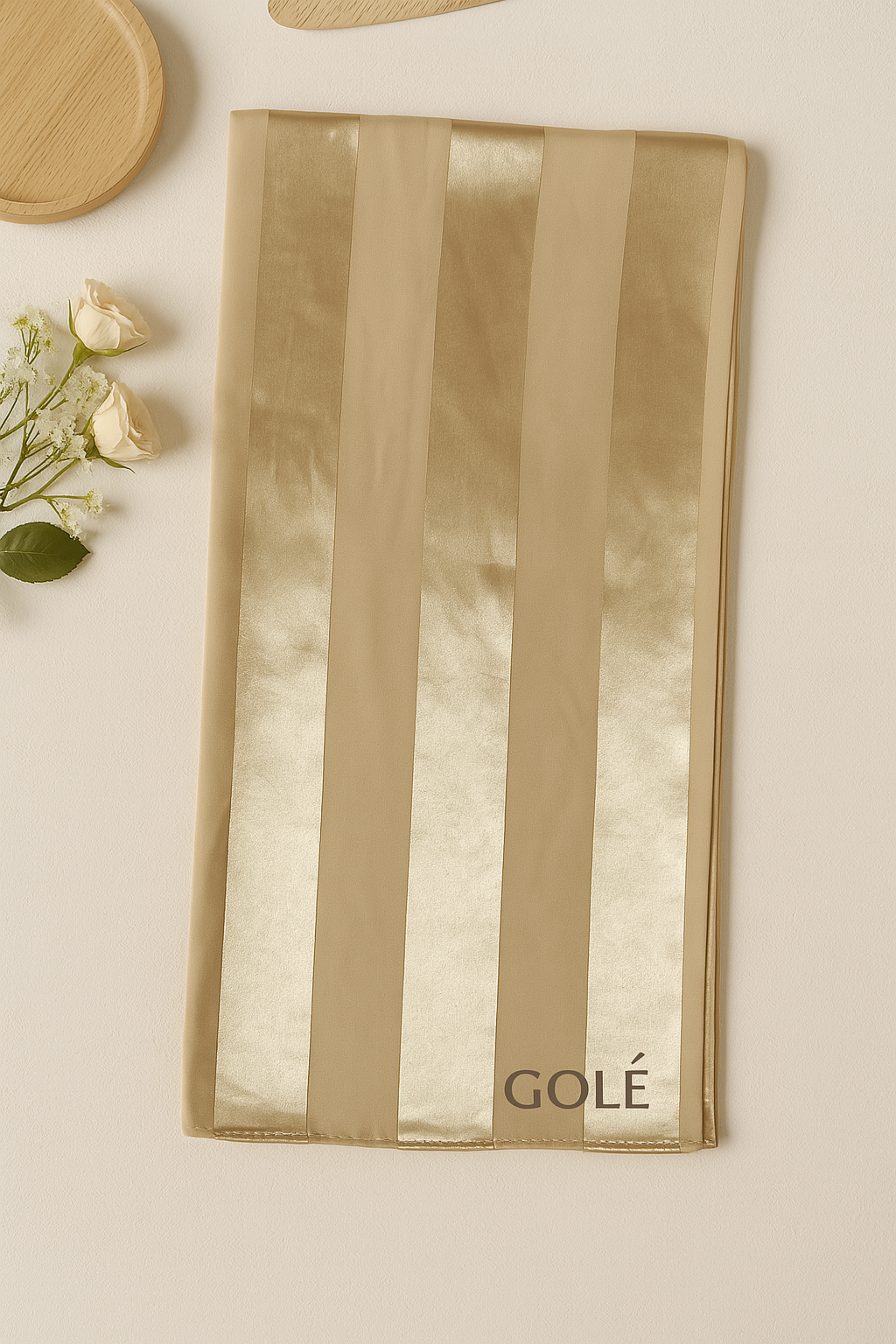 SATIN STRIPE CHIFFON HIJAB- PREMIUM COLLECTION