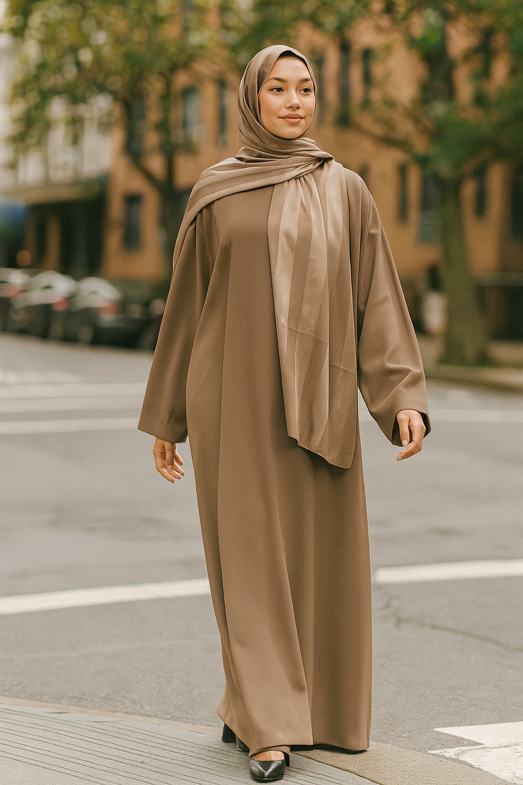 SATIN STRIPE CHIFFON HIJAB- PREMIUM COLLECTION