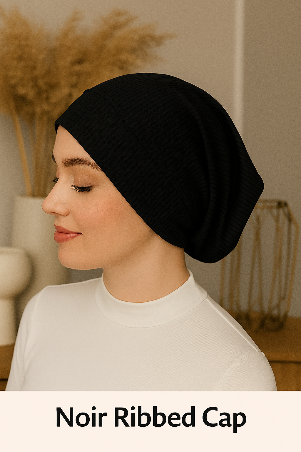 The Sajdah Ribbed Hijab Cap – Bold & Comfortable