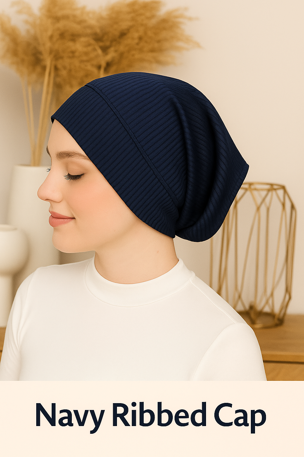 The Sajdah Ribbed Hijab Cap – Bold & Comfortable