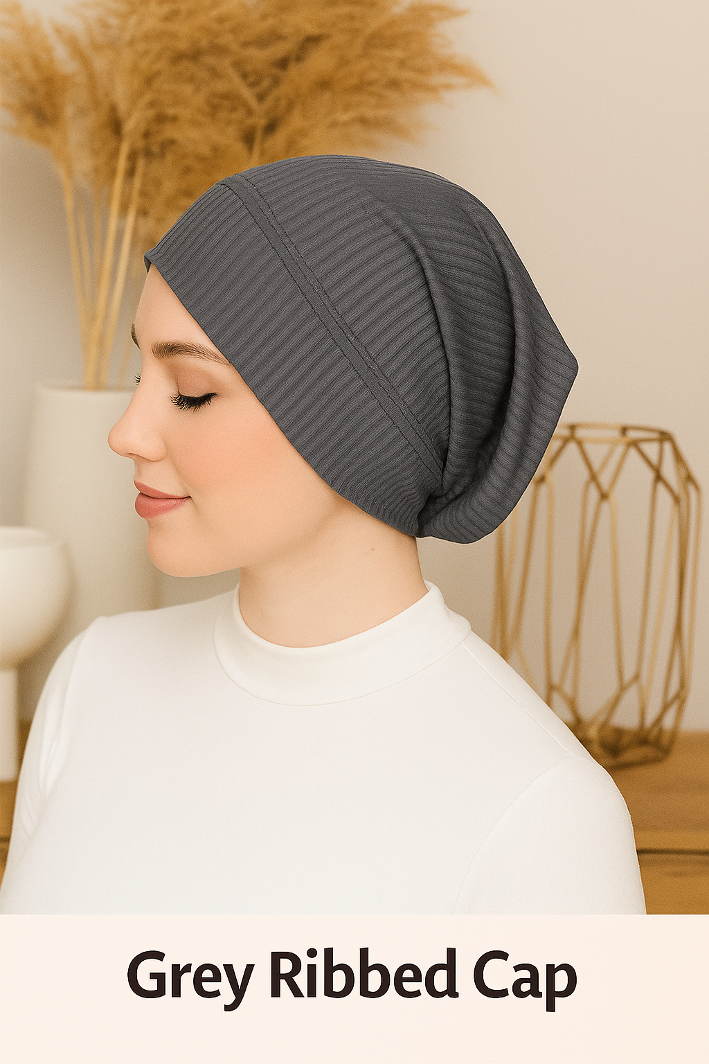 The Sajdah Ribbed Hijab Cap – Bold & Comfortable