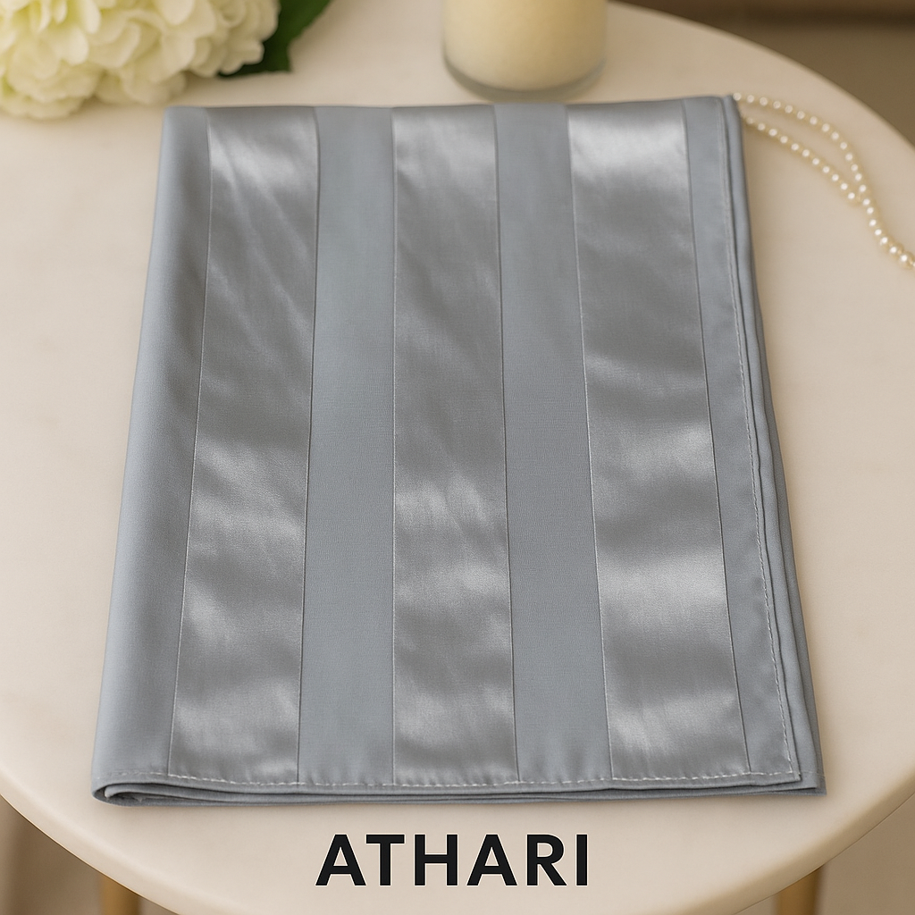 SATIN STRIPE CHIFFON HIJAB- PREMIUM COLLECTION