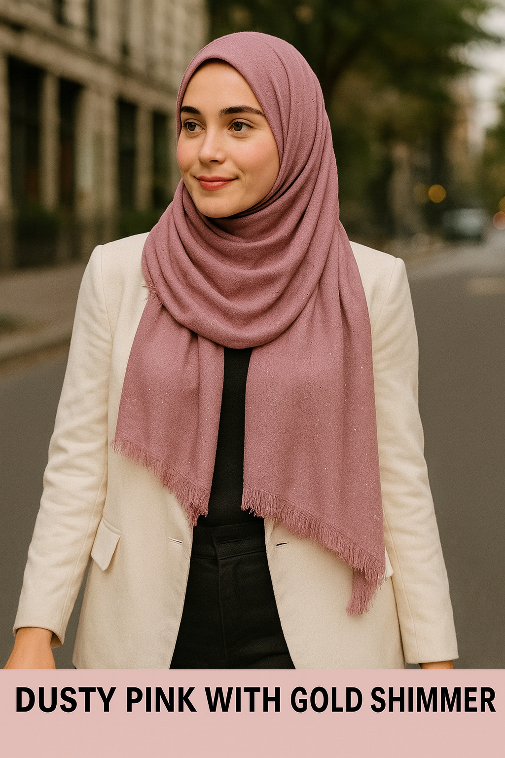 HIJAB WITH GOLD SHIMMER- Cotton Blend Scarf – Perfect for Every Season
