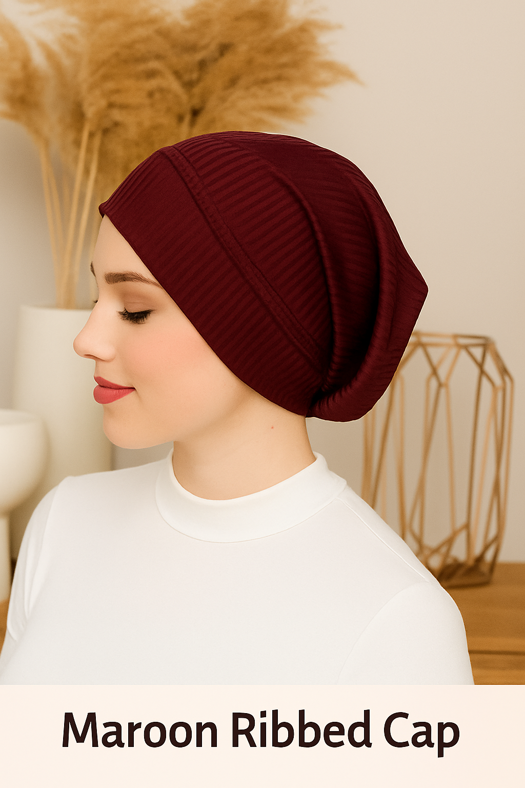 The Sajdah Ribbed Hijab Cap – Bold & Comfortable