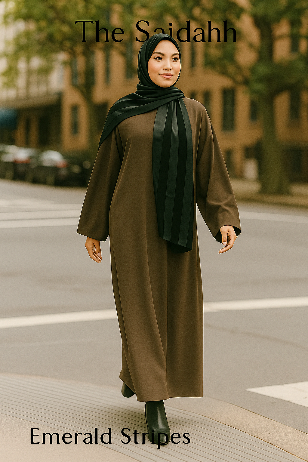 SATIN STRIPE CHIFFON HIJAB- PREMIUM COLLECTION