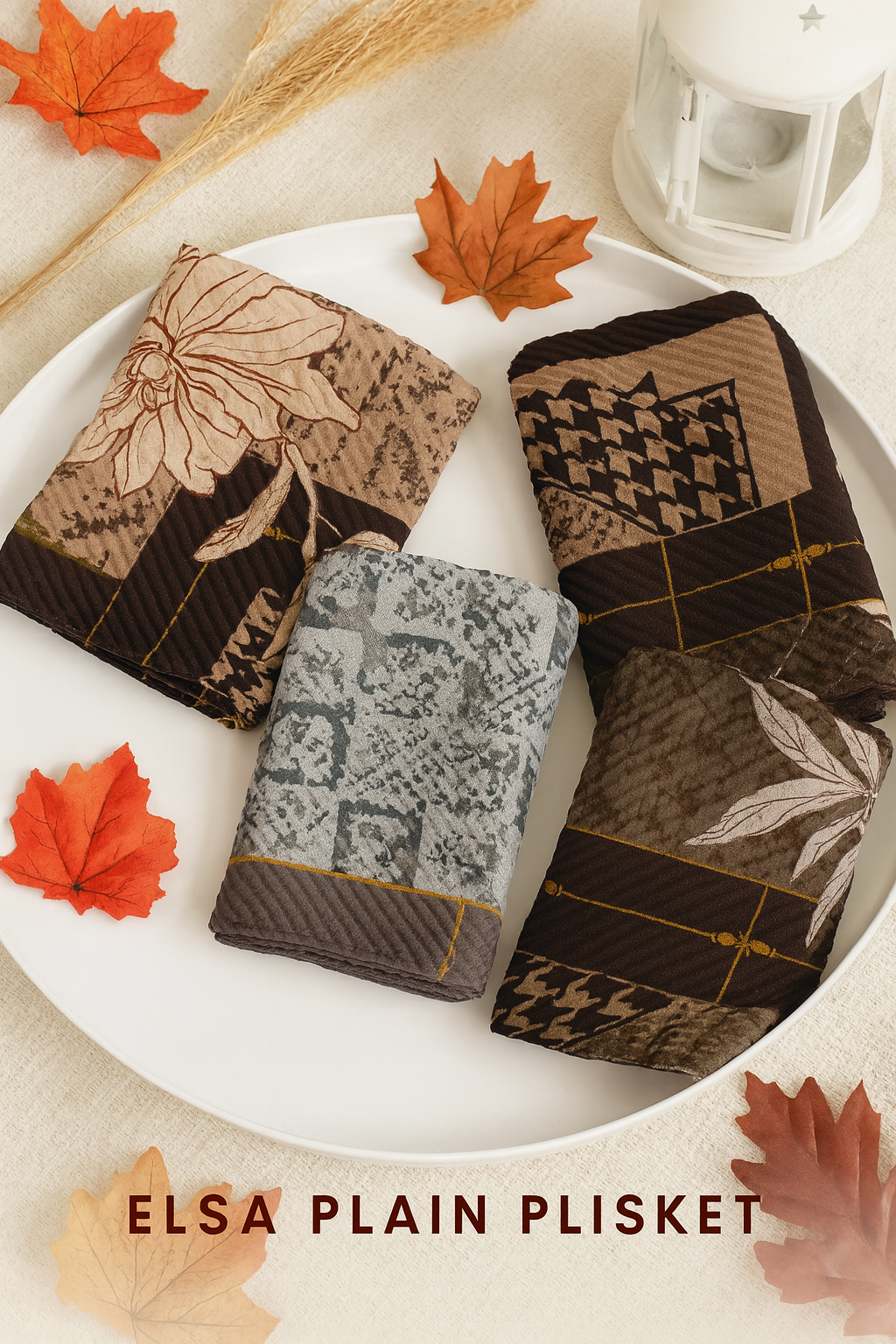 ELSA PLAIN PLISKET- Crush Viscose Cotton Blend Scarf