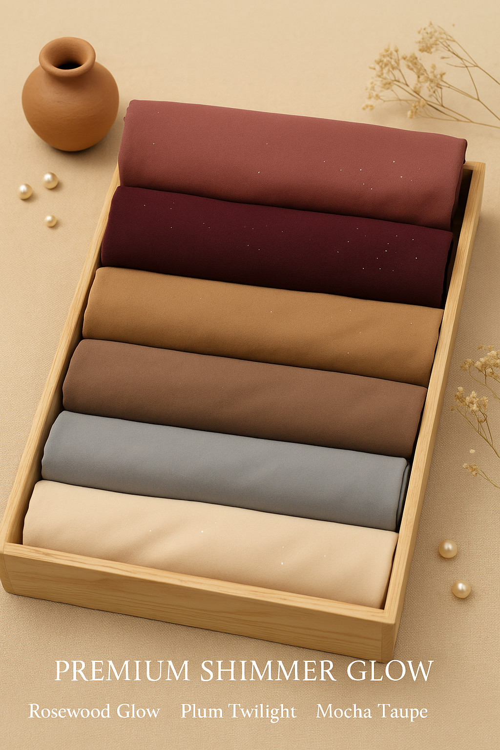 THE PREMIUM SHIMMER GLOW- Soft Mate Satin Scarf