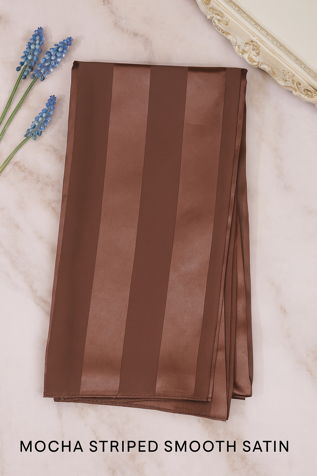 SATIN STRIPE CHIFFON HIJAB- PREMIUM COLLECTION