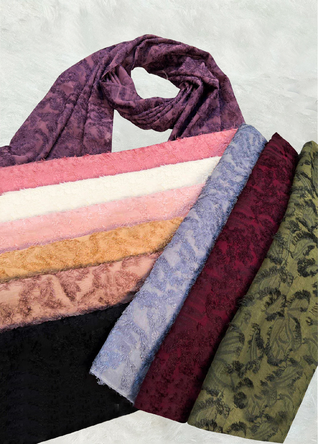 BMS-3708 Elegant Crepe Scarf with Fringes – Stylish & Lightweight